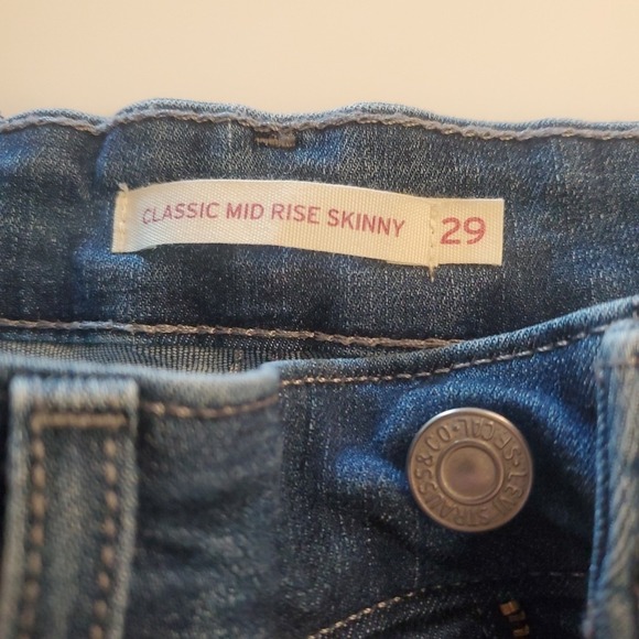 Levi's Denizen Mid Rise Skinny Stretch Blue Jeans Size 29 Women's - Picture 3 of 11